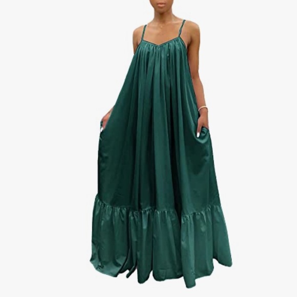 Source Unknown Dresses & Skirts - ‼️SOLD ⭐Elegant Green Flowing Dress – Comfortable & Stylish